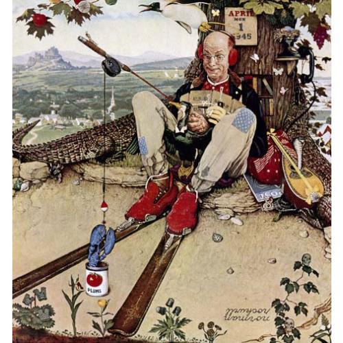 Norman Rockwell April Fool Fly Fishing